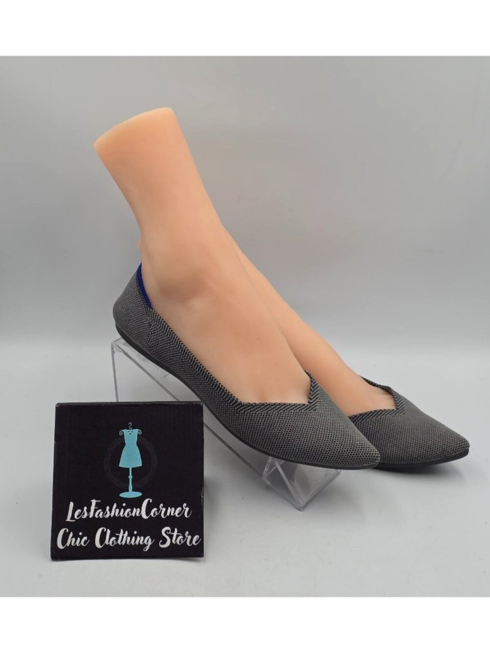 Rothys Women's Gray  Blue Pointed-Toe Comfortable Flats Shoes Size 7 3838 - Picture 13 of 16